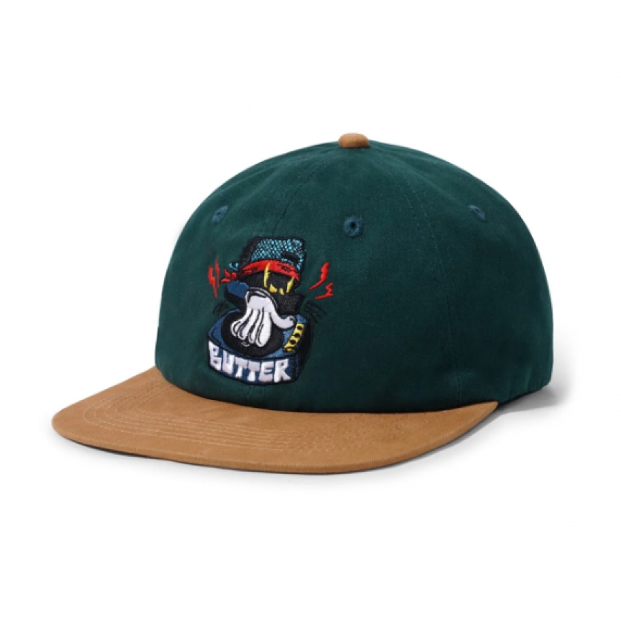 Collective Store Butter Goods Spinner 6 Pannel Cap Forest Green / Oak